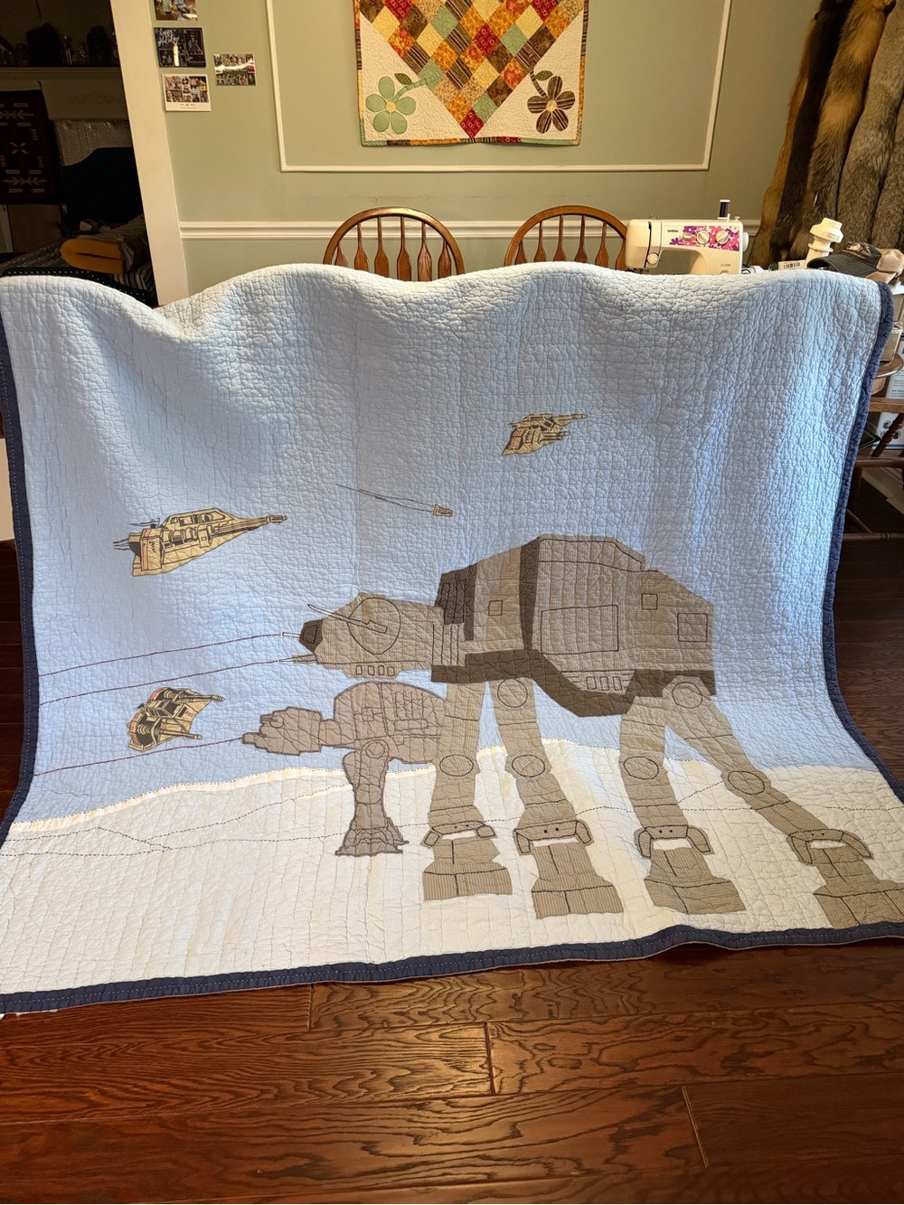 Blue Star Wars Imperial Walker AT-AT Quilt  by POTTERY BARN 82x80